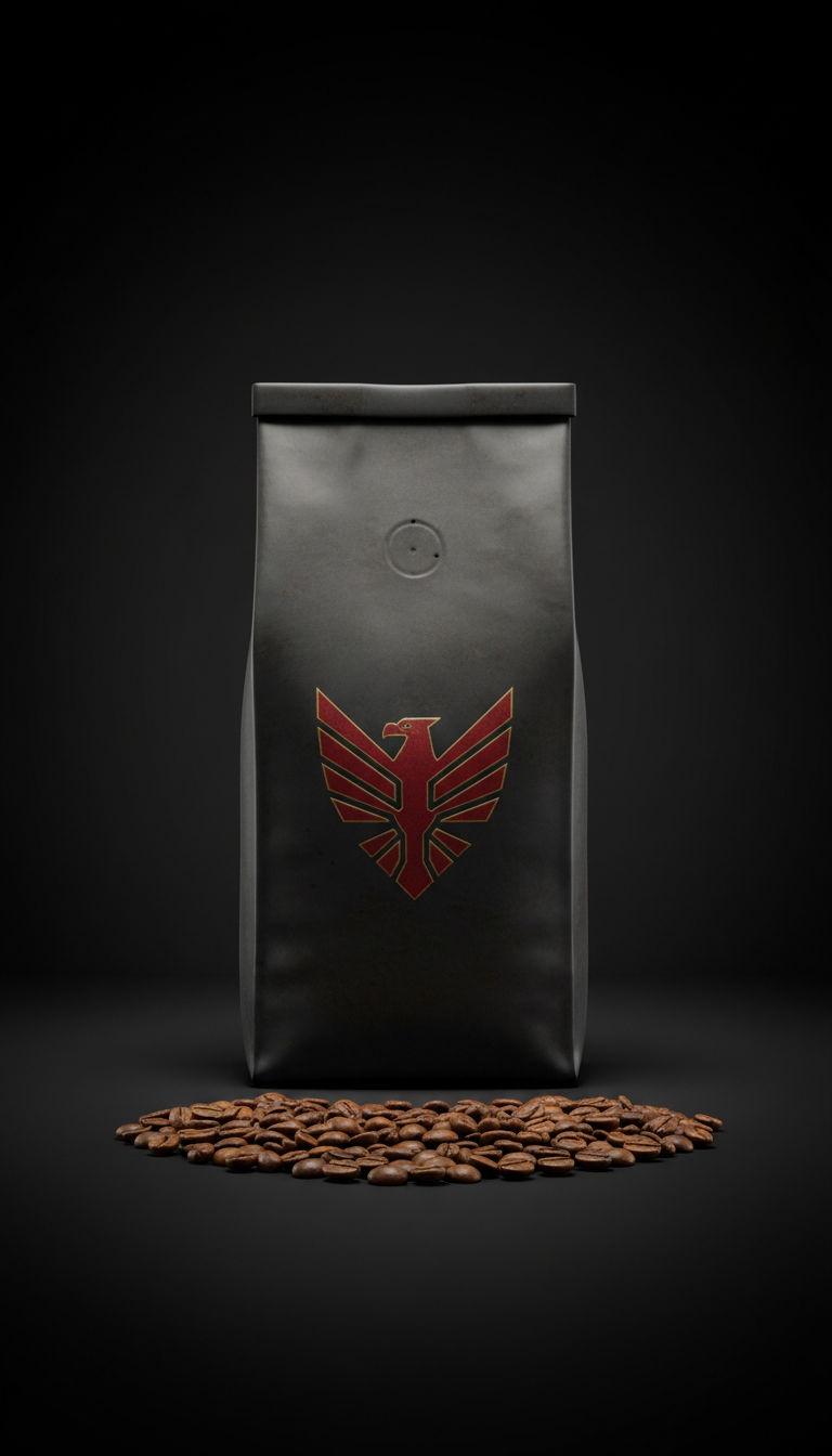 Whole Bean Coffee Matte Black Bag