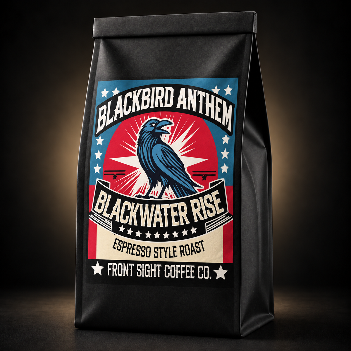 Blackwater Rise - Espresso Style Roast — Front Sight Coffee Co. black coffee bag