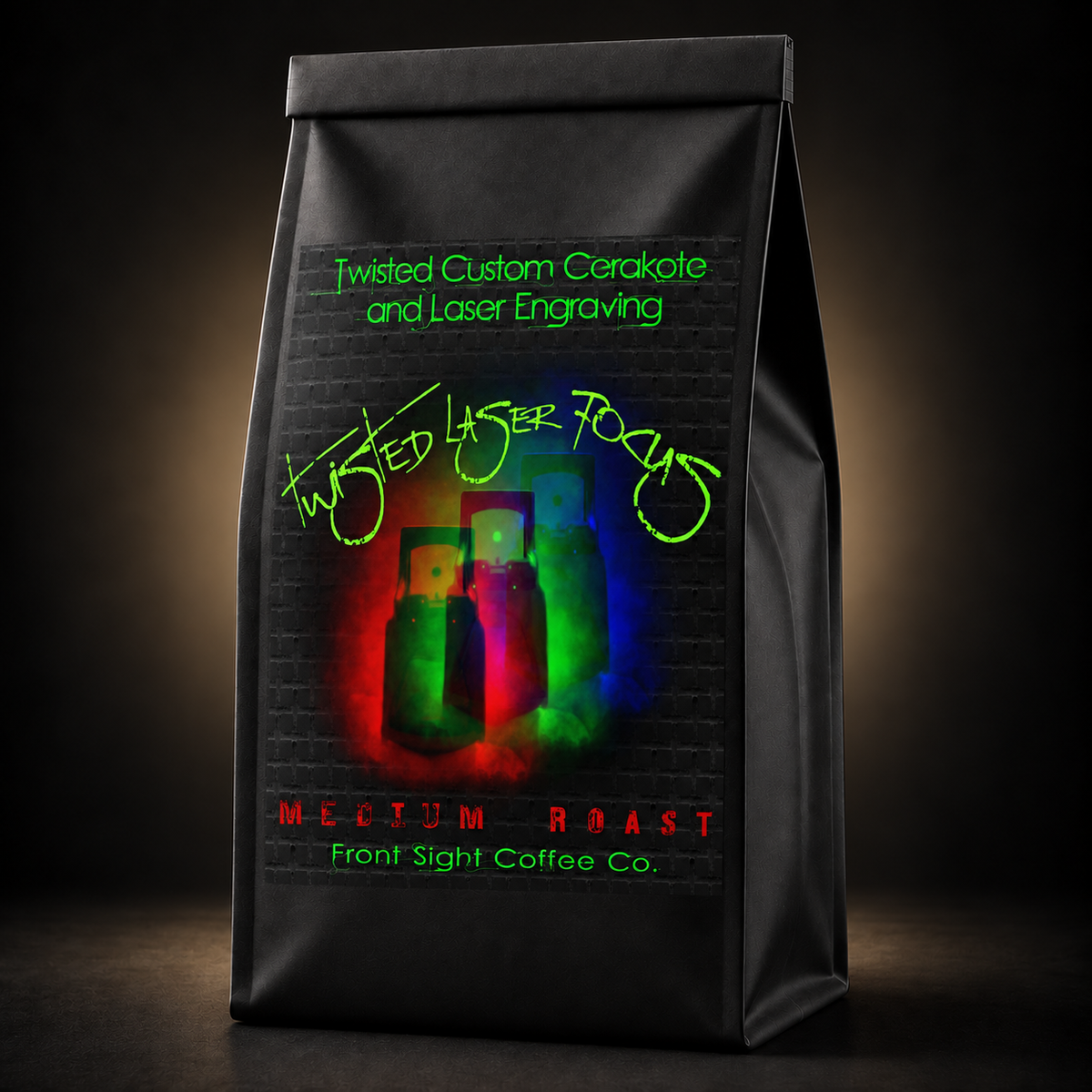 Twisted Laser Focus - Medium Roast — Front Sight Coffee Co. black coffee bag