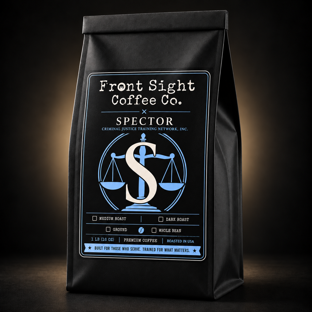 Spector Criminal Justice Training — Front Sight Coffee Co. black coffee bag