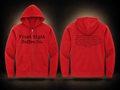 "Be The One" - Zip-Up — Classic Red front and back